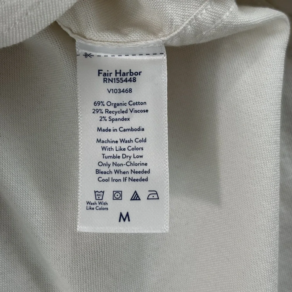 Fair Harbor Oxford Shirt in White Men Medium Classic Fit Stretch NWT $128